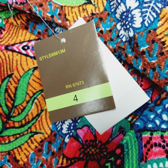 New TAYLOR Double Strap Printed Dress Colorful Floral P5457 - Picture 7 of 9